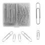 Lot de 110 trombones nickelés de tailles mixtes – 50 mm et 28 mm – Fournitures de bureau (77 pièces de 28 mm, 33 pièces de 50 mm