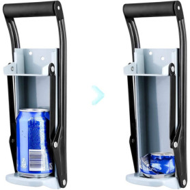 Presse Canette, 16 oz Compacteur de Boîtes/Canettes/Bouteille Montage Mural avec Décapsuleur et Poignée Confortable Broyeur de C