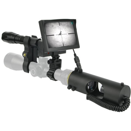 JASHKE Monoculaire Vision Nocturne Infrarouge Chasse Lunettes IR 850nm avec caméra HD et écran Portable de 5 Pouces pour Lunette