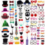 90pcs Colorés Accessoires Photobooth Masquerade Accessoires, Comius Sharp De Selfie pour La Fête - Set D'Accessoires pour Photos