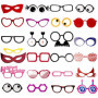 90pcs Colorés Accessoires Photobooth Masquerade Accessoires, Comius Sharp De Selfie pour La Fête - Set D'Accessoires pour Photos