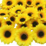 Woohome Lot de 120 têtes de tournesol artificielles, 7 et 9 cm, en plastique, pour la maison, le jardin, la maison, la fête, la 
