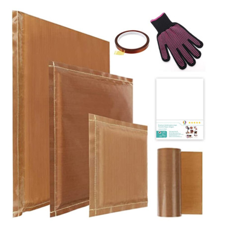 MR.R Kit 7 en 1 avec tapis de transfert en 3 tailles, 3 tampons de transfert pour presse de transfert en 3 tailles, 1 film de tr