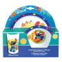 FUN HOUSE | Set Vaissellle Lilo & Stitch Pour Enfant | 1 verre, 1 Assiette + 1 Bol | Réutilisable & Micro-Ondable | Licence Offi
