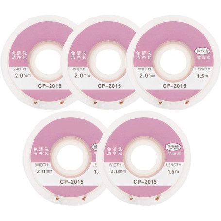 Topalli - 5 pièces de Solder Mèche, Cp-2015 Mèche à Dessouder 1,5 Mètre Tresse à Dessouder avec Noyau en Cuivre, Accessoire à So