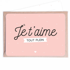 Manahia Carte d'Amour - Je t'aime tout plein - Livrée avec Enveloppe Kraft - Cadeau Amoureux, Mon Chéri - Saint Valentin - Carte