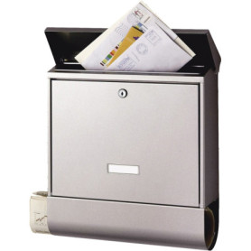 BURG-WÄCHTER Boîte aux Lettres avec Porte-Journaux et Porte-Étiquette, Format de Fente : A4, Norme UE EN 13724, 2 Clés Incluses,
