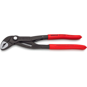 Knipex Cobra®...matic Pince multiprise grise atramentisée, gainées en plastique antidérapant 250 mm (carte LS/blister) 87 11 250