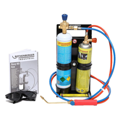 ROTHENBERGER Industrial Autogenschweiß- und Hartlötgerät Roxy Kit Eco, inkl. Gas- und Sauerstoffbehälter für sofortige Anwendung