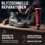 Langlauf Schuhbedarf Pâte de réparation pour chaussures et semelles I Kit de réparation pour talons (noir-brun) I Caoutchouc liq