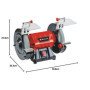 Einhell Touret à meuler TC-BG 150 (puissance de 150 W, pour les petites et grandes réparations) Livré avec meule de dégrossissag