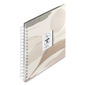 Hama Album Photo à Spirales "Watercolor" 28x24cm (100 photos 10x15 cm à coller, 50 pages blanches, Couverture avec Insert, Album