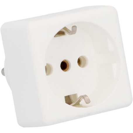 UNITEC Prise de Transition France/Allemagne, Adaptateur de Prise, fiche Schuko, 1 pièce, Blanc