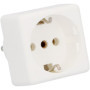 UNITEC Prise de Transition France/Allemagne, Adaptateur de Prise, fiche Schuko, 1 pièce, Blanc