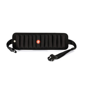 HOHNER Ceinture Flexbelt pour 12 harmonicas MZ91144 Noir en Plastique avec Étui et Sac Banane Noir extensible et lavable