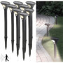 8 bornes lumineuses solaires avec capteur de mouvement - blanc chaud [Lunartec]