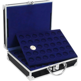 Safe 9801 malette numismatique Noir - avec 6 Plateaux pour 200 pièces de différents diamètres - Collector Pieces 2 Euros, pièces