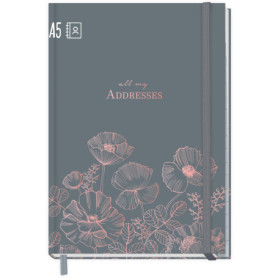 paper&you® Carnet d'adresses A5 avec onglet A-Z [Poppy] Livre pour contacts, anniversaires et mots de passe – Durable et respect