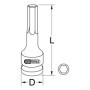 KS Tools - 911.0915 - Douille tournevis à chocs longue Torx 12,5 mm-1/2" - T30