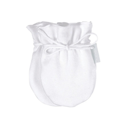 Sterntaler Moufles Anti-Griffures pour Bébé en Jersey, Âge: 0-6 Mois, Taille: 0, Blanc