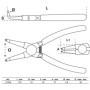 BGS Diy 52100 | Jeu de pinces à circlips 175 mm | 4 pièces