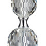 Relaxdays 10022849 Lampe de Chevet Abat-Jour Tissu Voile Boules Verre Cristal HxlxP: 53x29,5x29,5 cm, Claire/Argent, 40 W, 29.5 