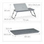Relaxdays Table pour Ordinateur Portable, Hauteur réglable, Pliable, Surface de Travail inclinable, 44x73x34,5 cm, Gris