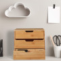 Relaxdays Organiseur de Bureau, 3 tiroirs, pour Les ustensiles de Bureau, Bambou, Compartiments, HLP 26x30x31 cm, Nature