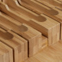 Relaxdays Range couteaux tiroir, 12 couteaux & aiguisoir, bloc en bambou, horizontal, HLP: 4,5 x 43,5 x 23 cm, nature