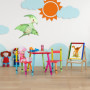 Relaxdays Ensemble de Table et de chaises pour Vos Enfants, en Bois MDF, Bambin, Unisexe, Multicolores