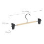 relaxdays Cintres Pinces en Lot de 10, Clips réglables, Jupes et Pantalons, HLP : 11,5 x 30,5 x 3 cm, Noir/Nature