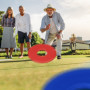 Relaxdays Jeu de Lancer, Washer Toss, 6 disques, 2 cibles, Enfants & Adultes, Jouet pour Jardin et Plage, Multicolore