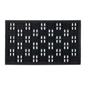 Relaxdays Paillasson Caoutchouc, 45x75 cm, antidérapant, résistant aux intempéries, intérieur extérieur, Picots, Noir, 1 unité