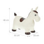 Relaxdays Animal Sauteur, Jouet en Forme de Cheval, avec Pompe à air, Charge maximale 50 kg, 3 Ans et Plus, Blanc