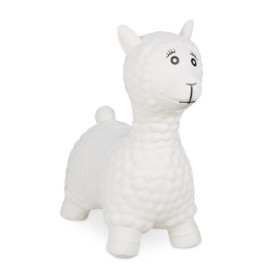 Relaxdays Animal Sauteur en Forme de Lama, avec Pompe à air, 3 Ans et Plus, sans BPA, Jouet Gonflable, crème