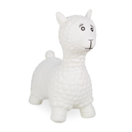 Relaxdays Animal Sauteur en Forme de Lama, avec Pompe à air, 3 Ans et Plus, sans BPA, Jouet Gonflable, crème