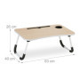 Relaxdays Table lit et canapé Ordinateur Portable, Porte-Tablette Encoche gobelet, HxLxP: env. 26x63x40 cm, Nature/Blanc