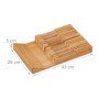 Relaxdays Range-ustensiles pour tiroir, 16 Couteaux & aiguisoir, Rangement en Bambou, HxLxP: env. 5 x 43 x 29 cm, Nature