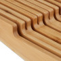 Relaxdays Range-Couverts pour tiroir, pour 16 Couteaux & aiguisoir, Accessoire en Bambou, HxLxP : 5,5x24x40 cm, Nature