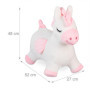 Relaxdays Animal Sauteur en Forme de Licorne, Pompe à air et Housse, Charge Max. 50 kg, sans BPA, 3 Ans et +, Blanc/Rose