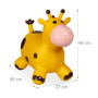 Relaxdays Animal Sauteur en Forme de Girafe, Charge maximale : env. 50 kg, sans BPA, à partir de 3 Ans, Jaune et Marron