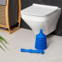 Relaxdays Déboucheur à Ventouse, HxD : env. 49x15,5 cm, débouche évier, Baignoire, Douche, Pression, en Plastique, Bleu