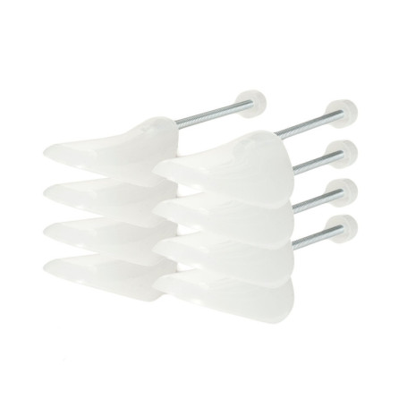 Incutex Lot de 4 Paires embauchoirs taille adaptable 38-44, embauchoirs en Plastique, Forme Chaussure, Transparent