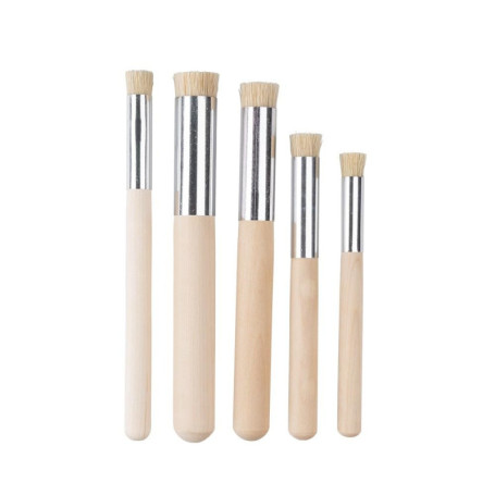 Ideen mit Herz Stupf Lot de 5 pinceaux d'artiste ronds avec poils de qualité supérieure Pour acrylique, aquarelle, peinture à l'