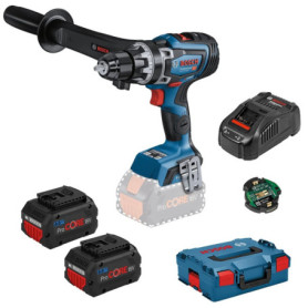 Perceuse-visseuse sans-fil Bosch Professional BITURBO GSR 18V-150 C (couple maxi 150 Nm, module de connectivité, 2 batteries Pro