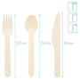 Navaris Set Couverts en Bois - Lot 100x Fourchette 50x Couteau 50x Cuillère en Bois de Bouleau - 100% Naturel Biodégradable et É