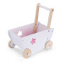 Navaris Poussette pour poupées - Trotteur avec 4 Roues 39 x 25 x 42 cm pour Enfants de Plus de 18 Mois - Rangement en Bois pour 