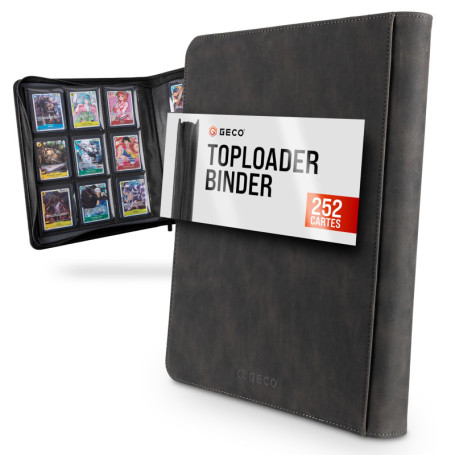 Toploader Binder - Album 9 poches Premium Toploader avec 252 compartiments pour Toploader standard 3''x4'' - Album de cartes à c