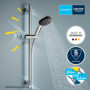 GROHE QuickFix Vitalio Start 110, Ensemble de Douche avec Douchette Ronde 2 jets, Barre 60cm, Flexible 1,75m, Economie d'Eau, A 