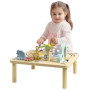 Navaris Table d activité Bebe en Bois - Table d'apprentissage ludique et Complet pour Enfant avec Grand Espace de Jeu éducatif -